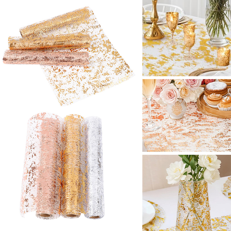 Table Runner Sequin - مفرش طاولة ذهبي معدني مزين بالترتر
