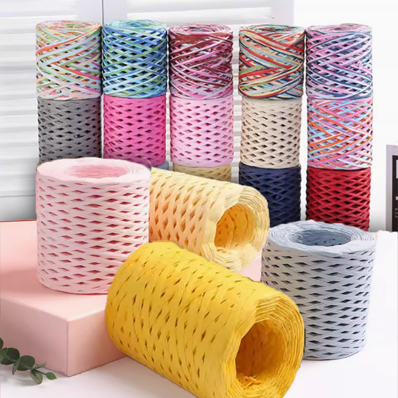 Papercraft Supply Ribbon - 200 متر/لفة الرافية ورقة كرافت الشريط
