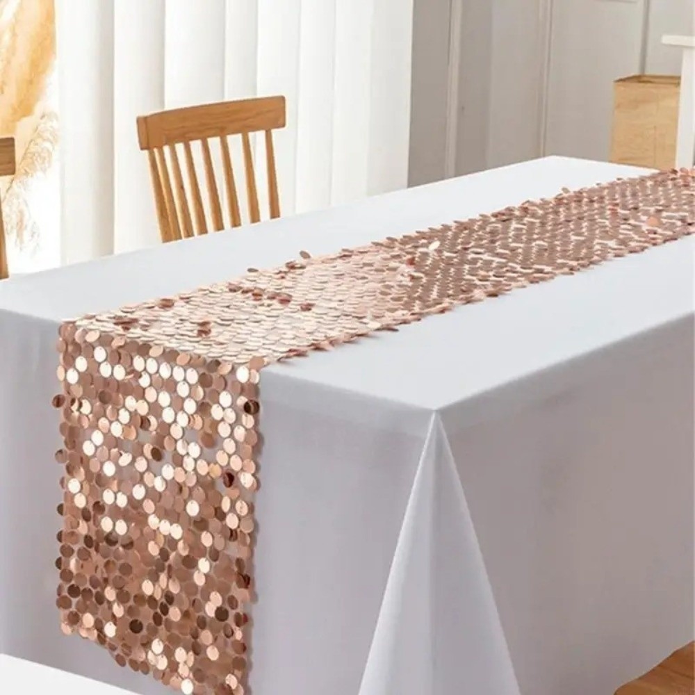 مفرش طاولة بتصميم قشور السمك،  - مراجعة Table Runner Sequin وسعره