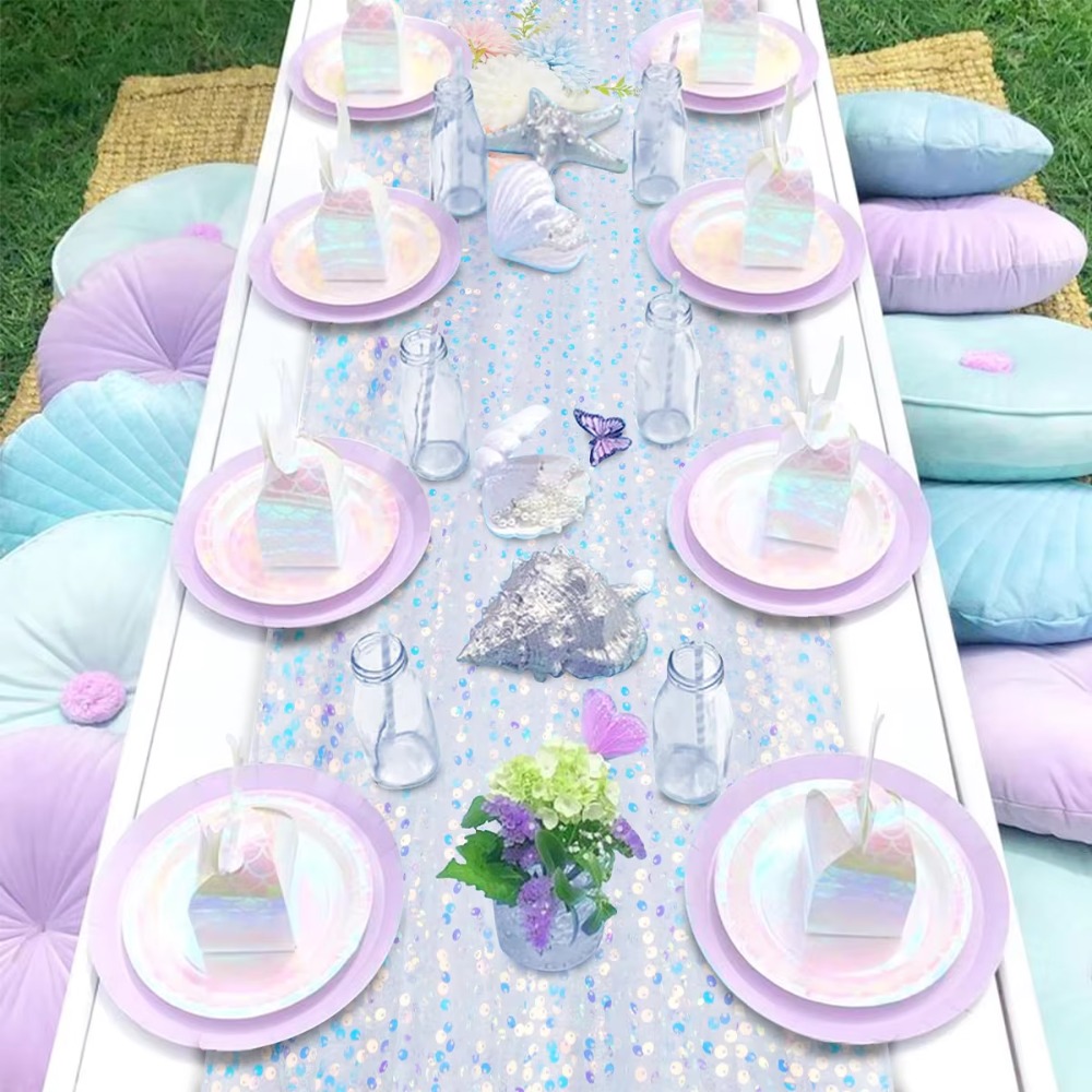 مفرش طاولة لامع بألوان قوس قزح - مراجعة Table Runner Sequin وسعره