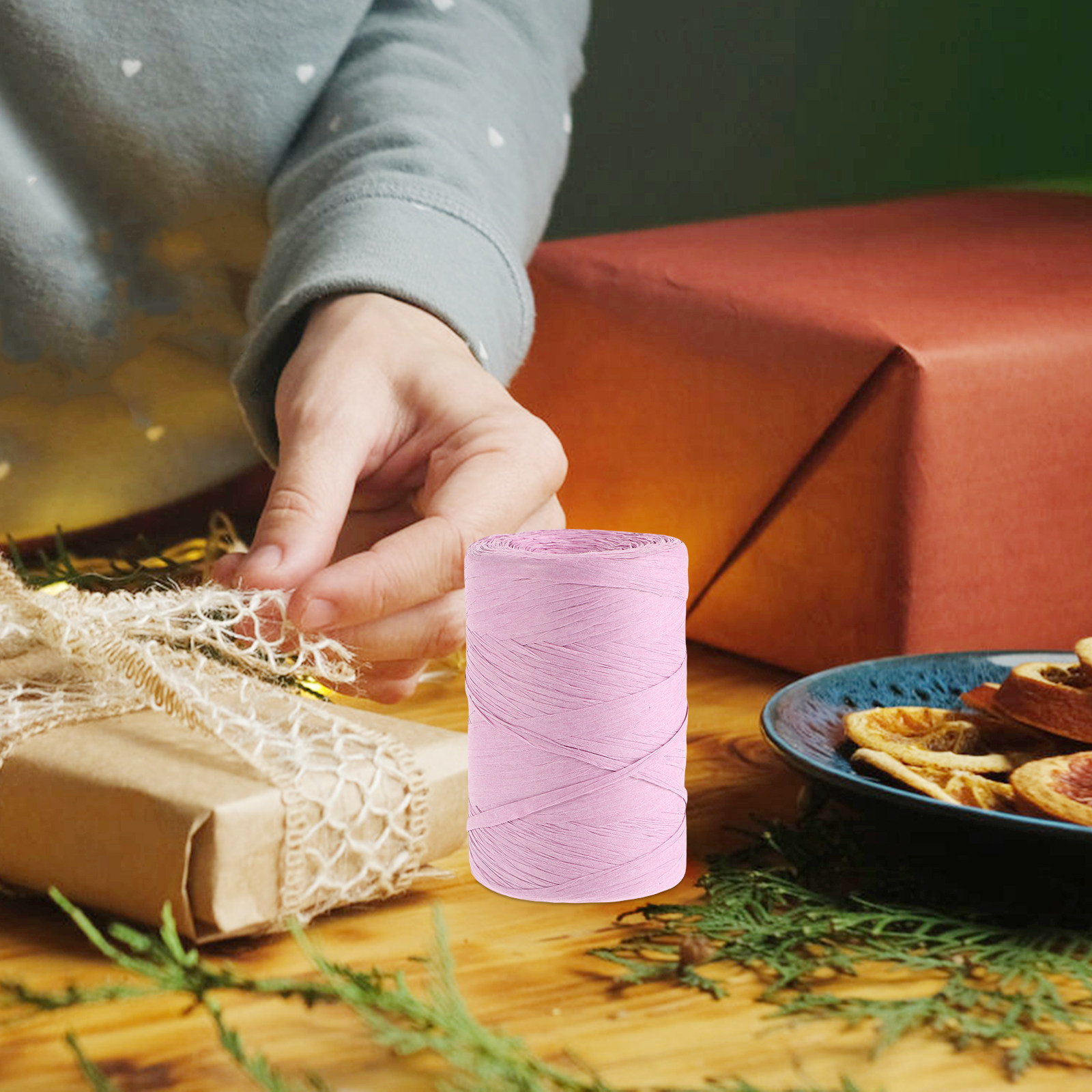 شريط ورق رافيا ملون مسطح للتغل - مراجعة Papercraft Supply Ribbon وسعره